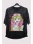 Oversize Demon Slayer Mitsuri Baskılı Yıkamalı T-Shirt, Unisex Anime Baskılı Eskitme Tişört 1
