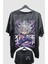 Oversize Hxh Killua Sırt Baskılı Yıkamalı T-Shirt, Unisex Anime Baskılı Eskitme Tişört 1