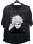 Oversize Jjk Gojo Satoru Ex2 Baskılı Yıkamalı T-Shirt, Unisex Anime Baskılı Vintage Tişört 1