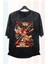 Oversize Dragon Ball Baskılı Yıkamalı T-Shirt, Unisex Anime Baskılı Eskitme Tişört 1