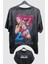 Oversize Hunter x Hunter Hisoka Sırt Baskılı Yıkamalı T-Shirt, Unisex Anime Baskılı Retro Tişört 1