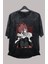 Oversize V4 Chainsaw Man Power Baskılı Yıkamalı T-Shirt, Unisex Anime Baskılı Retro Tişört 1