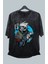 Oversize Naruto Kakashi Baskılı Yıkamalı T-Shirt, Unisex Anime Baskılı Retro Tişört 1