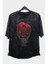 Oversize Death Note Ryuk Baskılı Yıkamalı T-Shirt, Unisex Anime Baskılı Retro Tişört 1