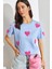 Kadın Süzene Kalp Nakışlı Basic T-Shirt 3