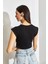 Kadın Omuz Detaylı Basic Penye T-Shirt 2