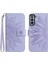 Kart Yuvaları Tutucu Kısa Kayış Kabartmalı Pu ile Samsung Galaxy S21 Için Kılıf (Yurt Dışından) 1