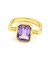 Ametist Taşlı 925AYAR Gümüş Üzerine Altın Kaplama Tasarım Doğal Taş Yüzük 1