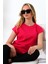 Bisiklet Yaka Penye Kompakt Pamuk T-Shirt 21570 Açık Fuşya 3
