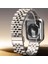 Apple Watch Uyumlu 42 - 49MM Starlight Paslanmaz Çelik Rolex Kordon 2