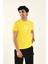 Sarı Papatya Nakış Detaylı Bisiklet Yaka T Shirt 1