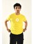 Sarı Papatya Nakış Detaylı Bisiklet Yaka T Shirt 5