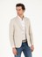 Erkek Bej Slim Fit Keten Karışımlı Ceket 50264773-VR011 1