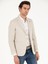 Erkek Bej Slim Fit Keten Karışımlı Ceket 50264773-VR011 3
