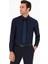 Erkek Lacivert Slim Fit Pamuk Karışımlı Gömlek 50284433-VR033 1