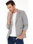 Erkek Açık Gri Slim Fit Çizgili Yün Karışımlı Ceket 50284497-VR001 1