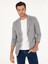 Erkek Açık Gri Slim Fit Çizgili Yün Karışımlı Ceket 50284497-VR001 3