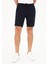 Erkek Lacivert Regular Fit Beli Lastikli %100 Keten Şort 50288986-VR033 2
