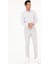 Erkek Açık Gri Slim Fit Beli Bağcıklı Kanvas Pantolon 50284664-VR001 3