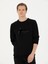 Erkek Siyah Regular Fit Pamuk Karışımlı Bisiklet Yaka Sweatshirt 50272526-VR046 1