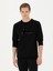 Erkek Siyah Regular Fit Pamuk Karışımlı Bisiklet Yaka Sweatshirt 50272526-VR046 3
