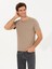 Erkek Vizon Bisiklet Yaka Slim Fit Basic T-Shirt 50263987-VR052 7