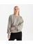 Kadın Gri %100 Organik Pamuk Bisiklet Yaka Oversize Sweatshirt 2