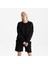 Kadın Siyah %100 Organik Pamuk Bisiklet Yaka Oversize Sweatshirt 2