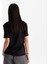 Kadın Siyah Relax Fit Bisiklet Yaka %100 Organik Pamuk T-Shirt 3