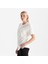 Kadın Beyaz Relax Fit Bisiklet Yaka %100 Organik Pamuk T-Shirt 2