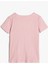 T-Shirt Fiyonk Baskılı Pul Detaylı Kısa Kollu Bisiklet Yaka Pamuklu 2