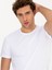 Erkek Beyaz Bisiklet Yaka Slim Fit Basic T-Shirt 50263987-VR013 2