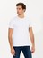 Erkek Beyaz Bisiklet Yaka Slim Fit Basic T-Shirt 50263987-VR013 3