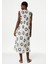 Regular Fit Desenli Midi Elbise 4
