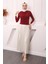 Bordo Balıkçı Yaka Drapeli Sandy Bluz 2