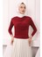 Bordo Balıkçı Yaka Drapeli Sandy Bluz 3
