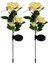 Güneş Çiçek Işıkları Açık Su Geçirmez Dekoratif Powered 3 Gül Veranda Yolu Avlu Bahçe Çim Için LED Lamba, Sarı (Yurt Dışından) 1
