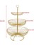 3 Tier Retro Yuvarlak Moda Metal Demir Ev Meyve Tabağı Depolama Sepeti Ev Doğum Günü Partisi Meyve Tepsisi Snacks Stand | Depolama Tepsileri (Altın) (Yurt Dışından) 2