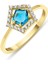 14 Ayar Altın Kuvars Aquamarine Yüzük 1