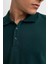 Erkek Yeşil Slim Fit Serin Tutan Nefes Alan Petek Doku Organik Pamuklu Kısa Kollu Polo Yaka T-Shirt 2