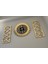 Tekno Trust Ahşap Dekoratif Duvar Saati Gold 3 Lü Set 60 cm Şık Türk Rakamlı Saat, Modern 30X70 cm Çapraz Tablo 3