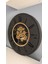 Tekno Trust Yuvarlak Çarklı Duvar Saati 60 x 52 Modern Siyah Metal 5