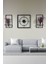 Tekno Trust Dikdörtgen Vip Set 60 cm Siyah 3'lü Kare Çiçeklikli Duvar Saati Metal Siyah Modern 1