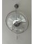 Tekno Trust 37 x 55 Krom Exclusıve (37X55CM) Özel Seri , Modern Dekoratif Krom Metal Duvar Saati Yuvarlak Metal 4