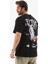 Bisiklet Yaka Baskılı Oversize T-Shirt - Siyah 5