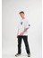 Bisiklet Yaka Baskılı Oversize T-Shirt - Beyaz 1