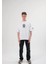 Bisiklet Yaka Baskılı Oversize T-Shirt - Beyaz 2