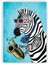 Müzisyen Zebra Pop Art Ahşap Poster 20X29 cm 1
