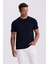 Lacivert %100 Pamuk Slim Fit Bisiklet Yaka Basic T-Shirt 1
