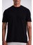 Siyah %100 Pamuk Desenli Bisiklet Yaka T-Shirt 3
